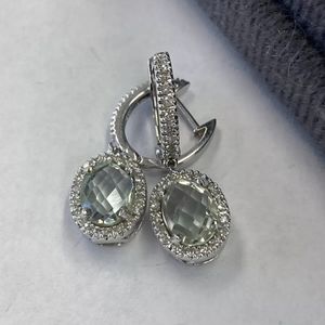 14k gold diamonds peridot eartings